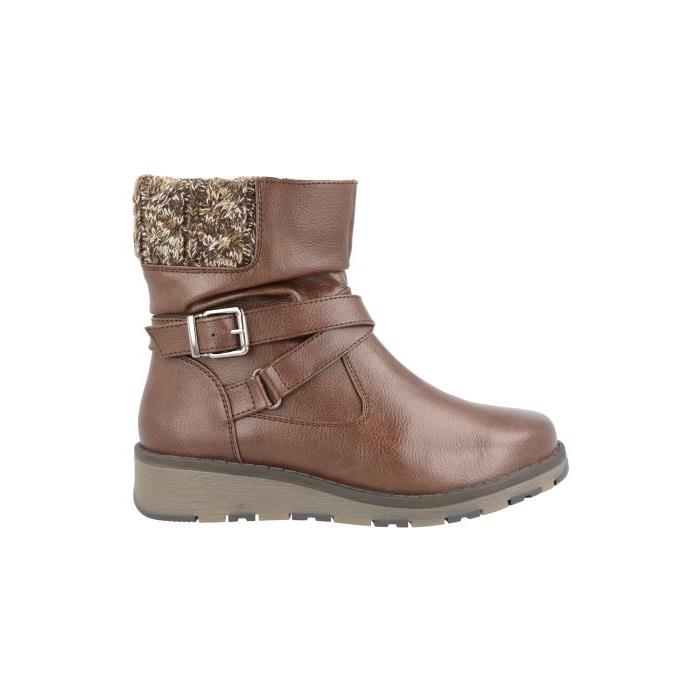 Women's Wide Fit DB Mink Boots in Black Synthetic - Image 10