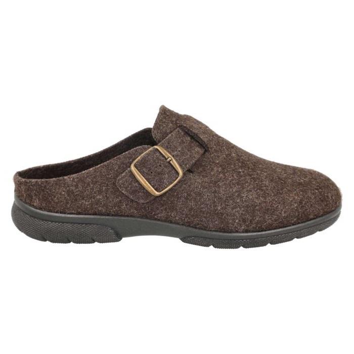 Men's Wide Fit DB Skyfall Mule Buckle Slippers in Navy Felt - Image 9