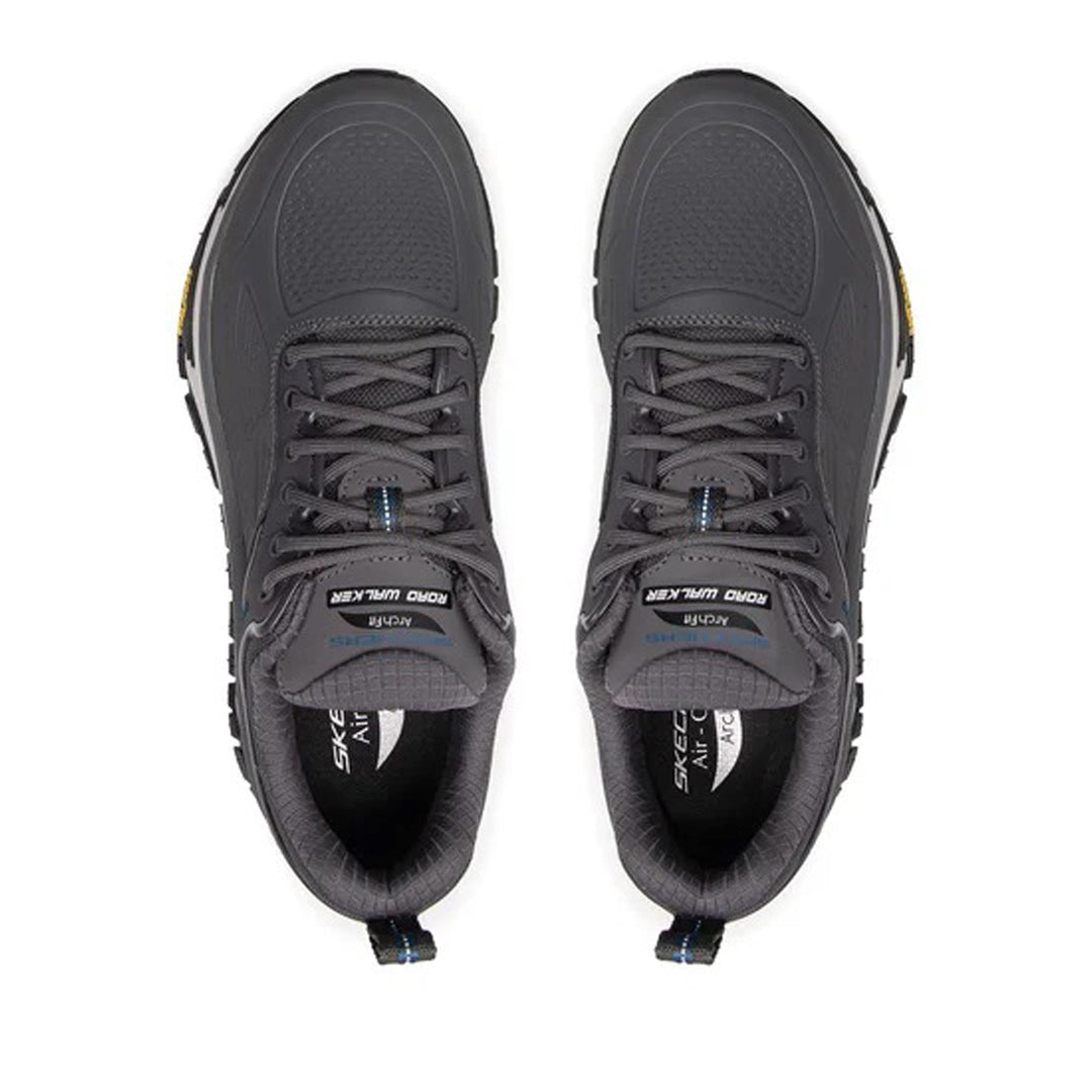 Men's Wide Fit Skechers Arch Fit 237333 Road Walker Recon Good Year Trainers in Charcoal - Image 5