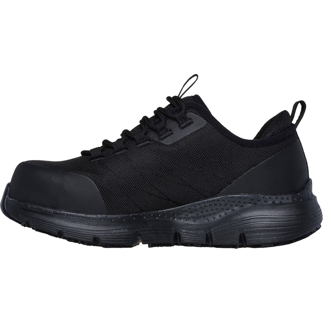 Women's Wide Fit Skechers 108075EC Arch Fit Sr Ebinal Safety Trainers in Black - Image 4