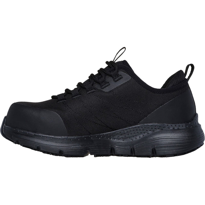Women's Wide Fit Skechers 108075EC Arch Fit Sr Ebinal Safety Trainers in Black - Image 1