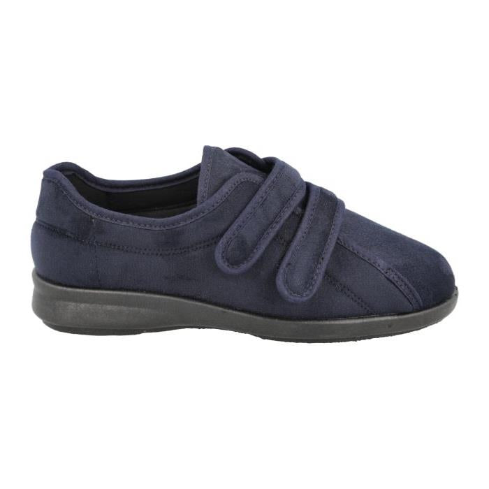 Women's Wide Fit DB Mansfield Slippers in Black Stretch Suedette - Image 6