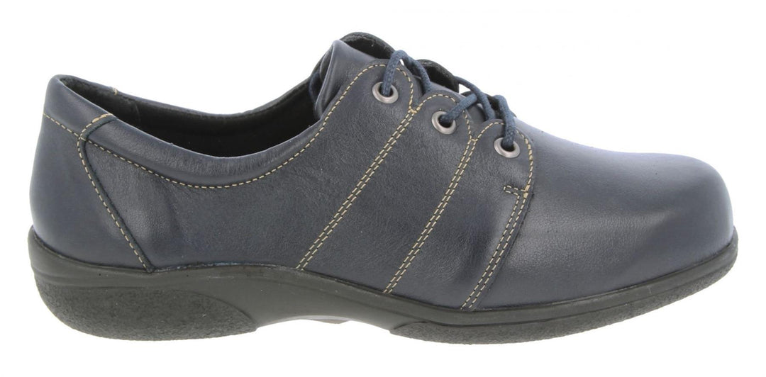 Womens Wide Fit DB Swan Shoes in Black Leather - Image 6