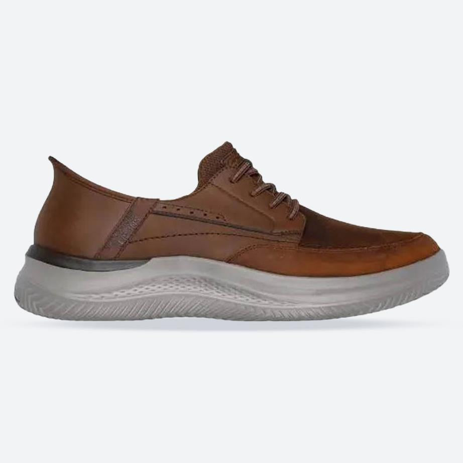 Men's Relaxed Fit Skechers 205211 Hasting Rory Trainers in Dark Brown - Image 1