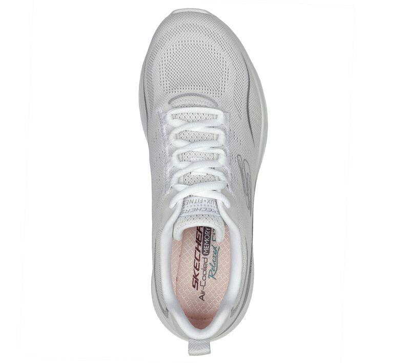 Women's Wide Fit Skechers 149837 D'lux Fitness Pure Glam Trainers in Grey/Silver - Image 5