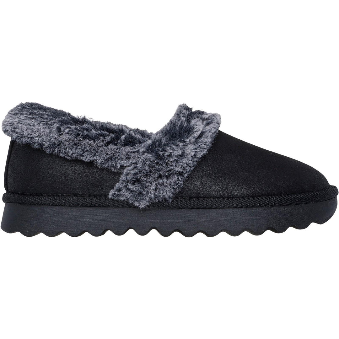 Women's Wide Fit Skechers 169027 Cozy Up Slippers in Black - Image 2