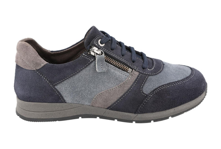Women's Wide Fit DB Kingfisher Trainers in Blue Suede Multi - Image 1