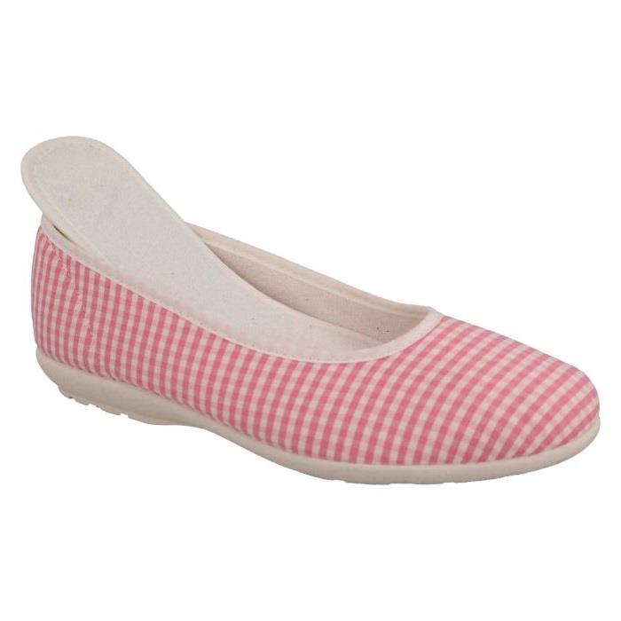 Women's Wide Fit DB Anenome Canvas Pumps in Blue Gingham Canvas - Image 11
