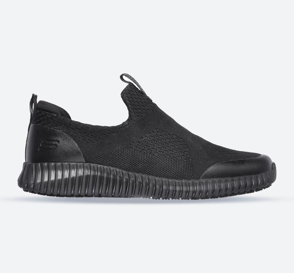Men's Wide Fit Skechers 77501EC Cessnock Colleton Slip Resistant Trainers in Black - Image 1