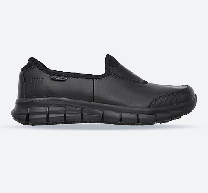 Women's Wide Fit Skechers 76536EC Sure Track Relaxed Fit Trainers in Black - Image 1