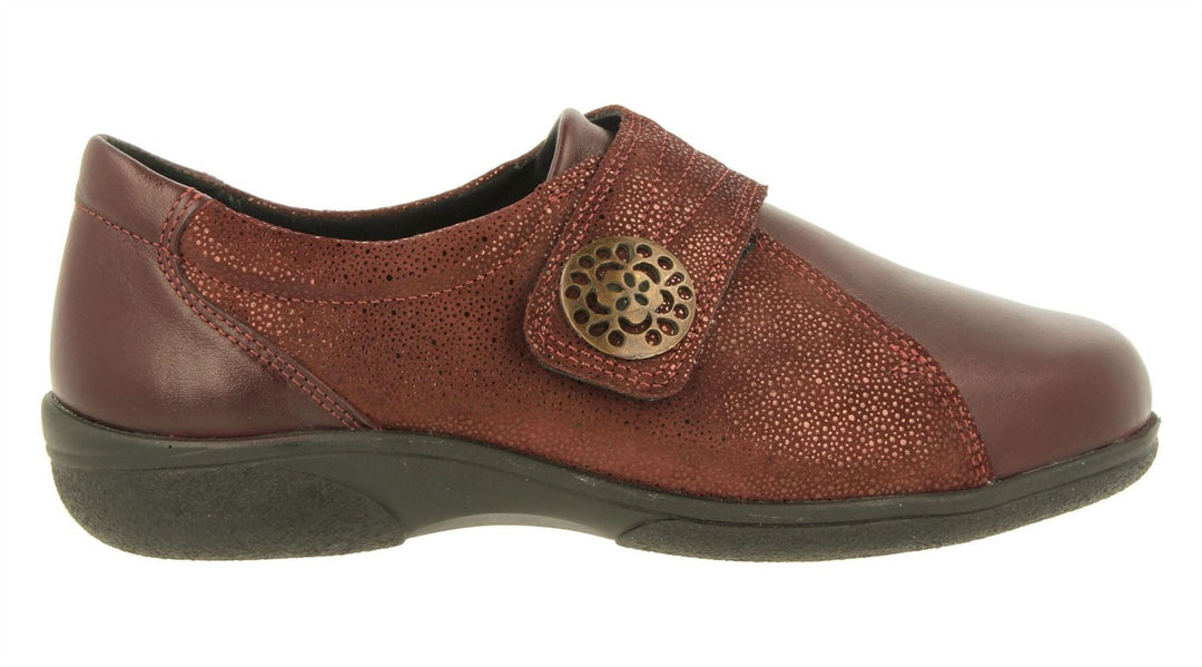 Womens Wide Fit DB Pacific Shoes in Black Leather - Image 14