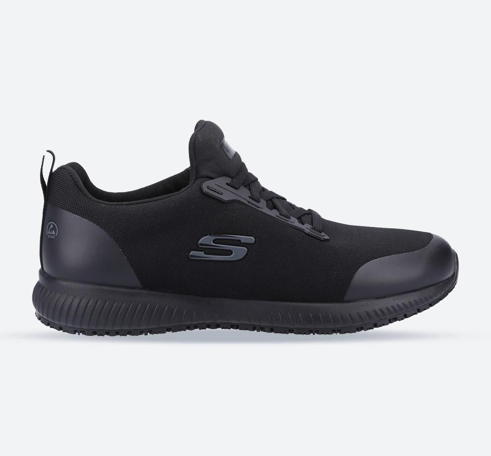 Men's Wide Fit Skechers 200051EC Squad SR Myton Occupational Trainers in Black - Image 1