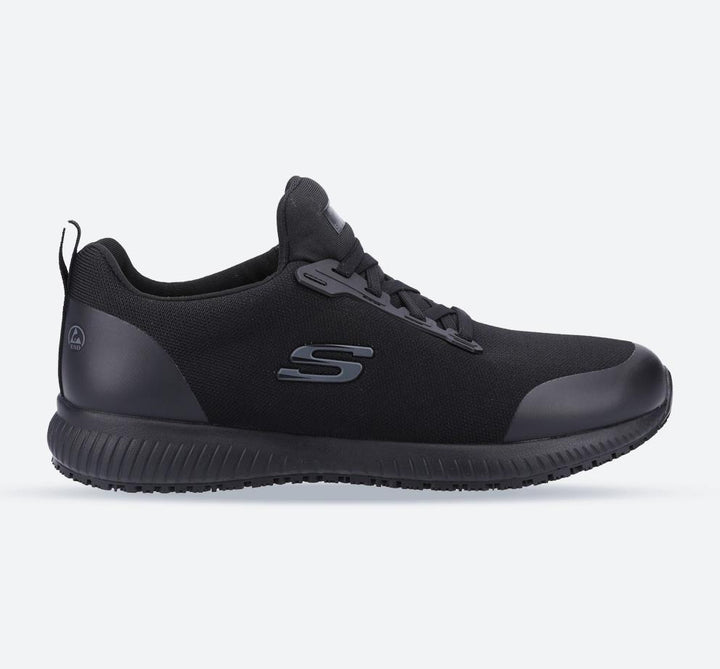 Men's Wide Fit Skechers 200051EC Squad SR Myton Occupational Trainers in Black - Image 1