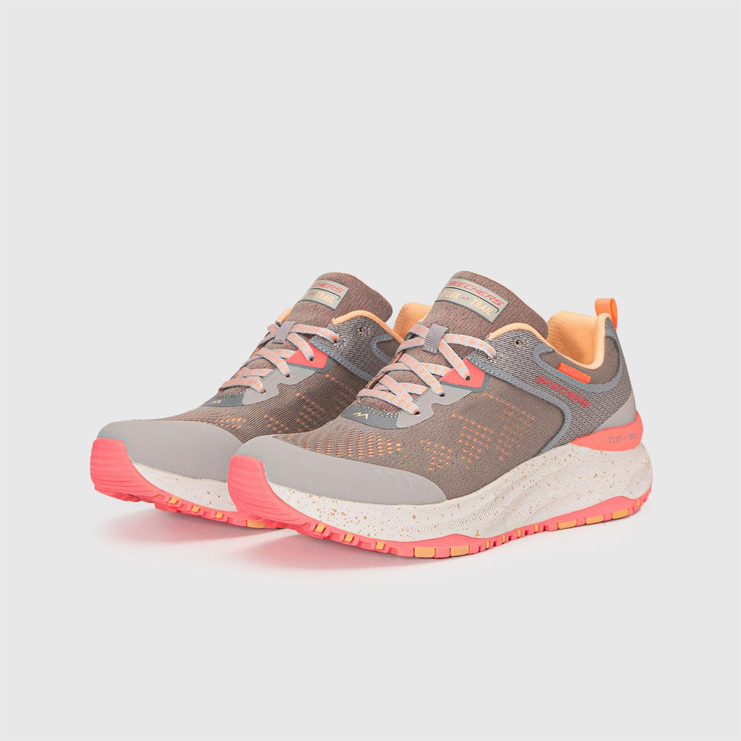 Women's Wide Fit Skechers Relaxed Fit 149842 D'lux Trail Round Trip Walking Trainers in Grey/Pink - Image 4