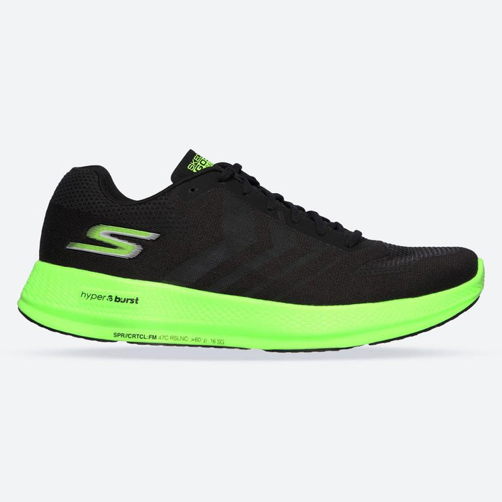 Men's Wide Fit Skechers Go Run Razor + Razor + Sports Trainers in Black/Green - Image 1