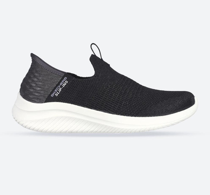 Women's Wide Fit Skechers 149709W Slip-ins Ultra Flex 3.0 Smooth Step Trainers in Black - Image 1