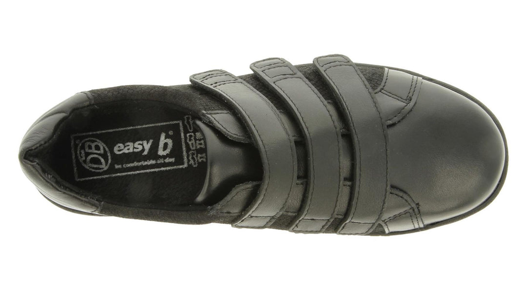 Womens Wide Fit DB Rosalind Shoes in Black Leather - Image 3