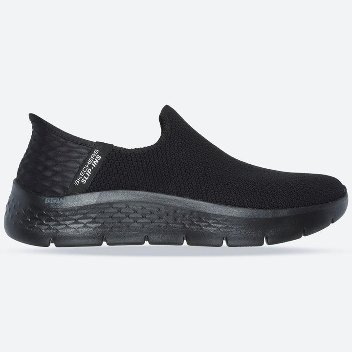 Women's Wide Fit Skechers Slip-ins 124820 Go Walk Flex Sunset Trainers in Black - Image 1