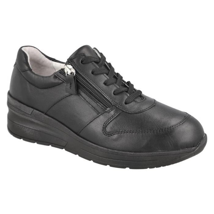 Women's Wide Fit DB Farndish Trainers in Black - Image 1
