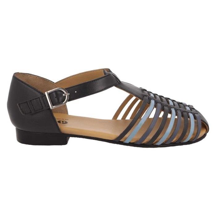 Women's Wide Fit DB Bella Sandals in Black Leather - Image 6