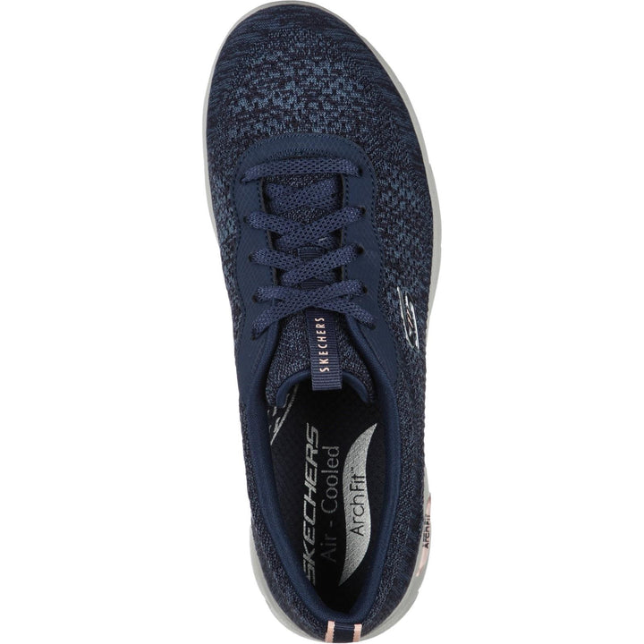 Womens Wide Fit Skechers 104272 Arch Fit Refine Shoes in Navy - Image 1