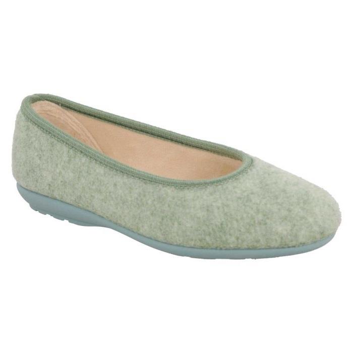 Women's Wide Fit DB Luella Pump Slippers in Mint Green Felt - Image 3