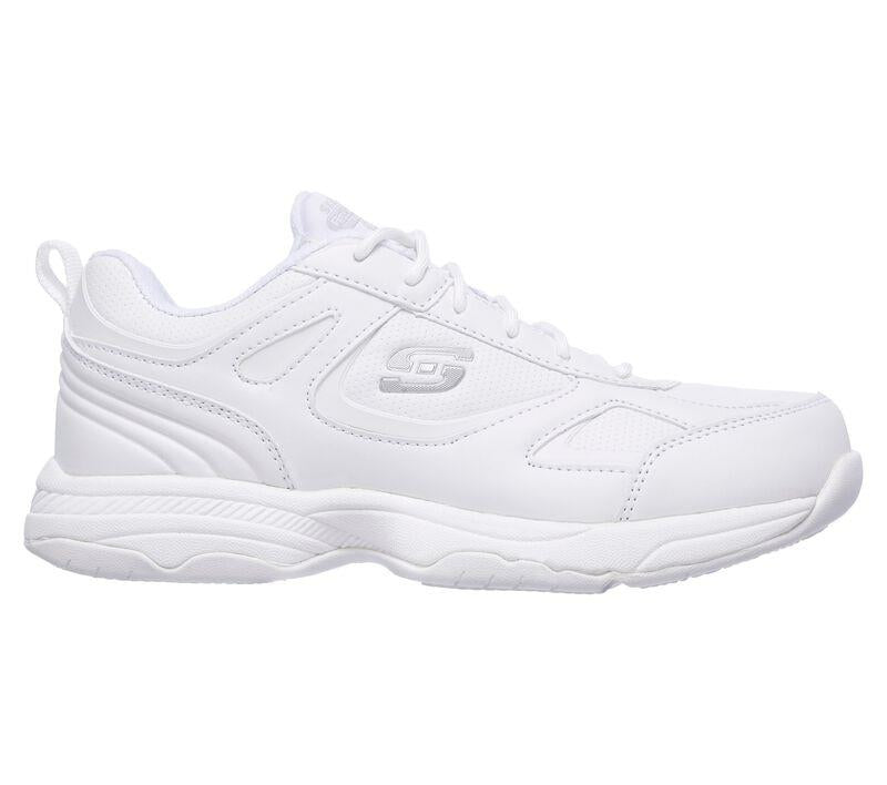 Women's Wide Fit Skechers 77200EC Relaxed Fit Dighton Bricelyn Work Shoes in White - Image 2