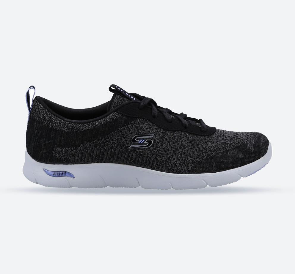 Women's Wide Fit Skechers 104272 Arch Fit Refine Trainers - Black/White in Black/White - Image 1