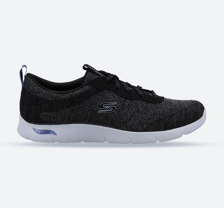 Women's Wide Fit Skechers 104272 Arch Fit Refine Trainers - Black/White in Black/White - Image 1