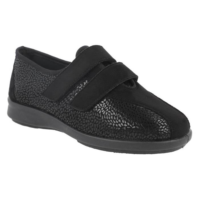 Women's Wide Fit DB Moon Wide Fit Shoes in Black Stretch - Image 3