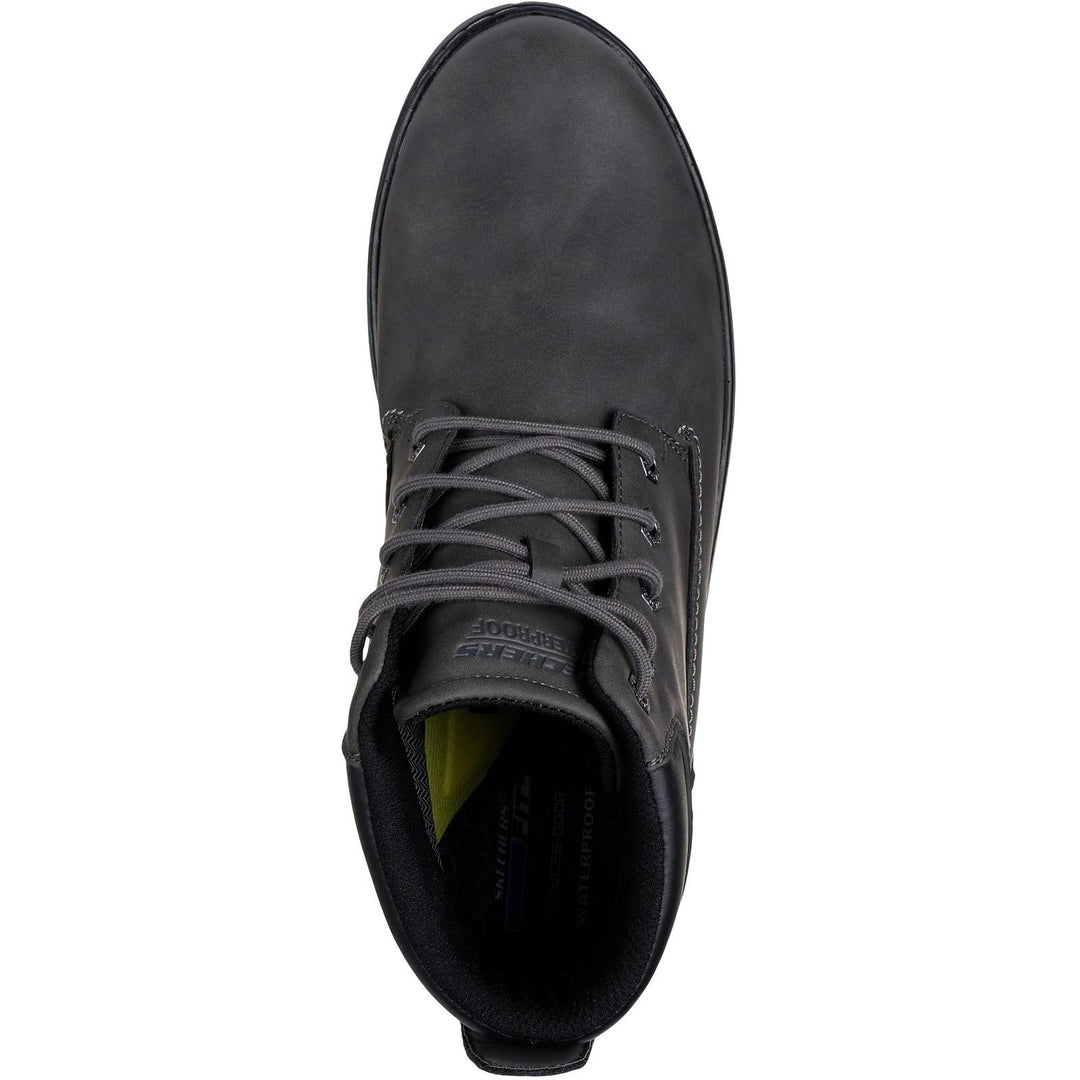 Men's Relaxed Fit Skechers 205235 Garlan Deno Waterproof Boots in Charcoal - Image 10