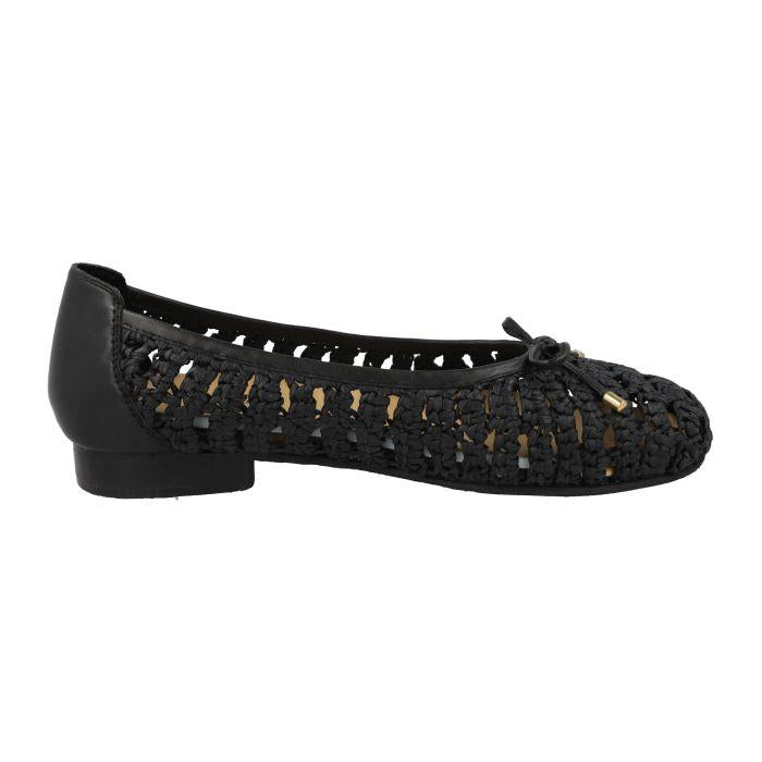 Women's Wide Fit DB Raffia Shoes in Black - Image 1