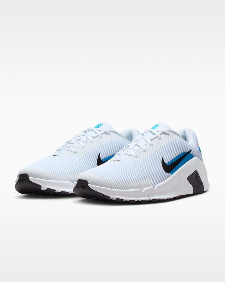 Men's Wide Fit Nike Flex HV9977-101 Running Trainers in White/Black Blue - Image 1