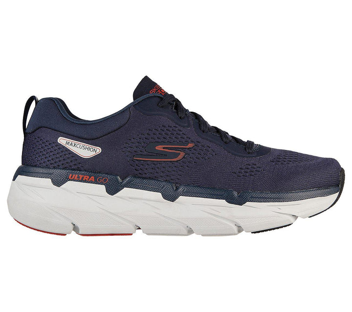 Men's Wide Fit Skechers 220068 Skech Max Cushioning Premier Perspective Trainers in Navy/Orange - Image 1