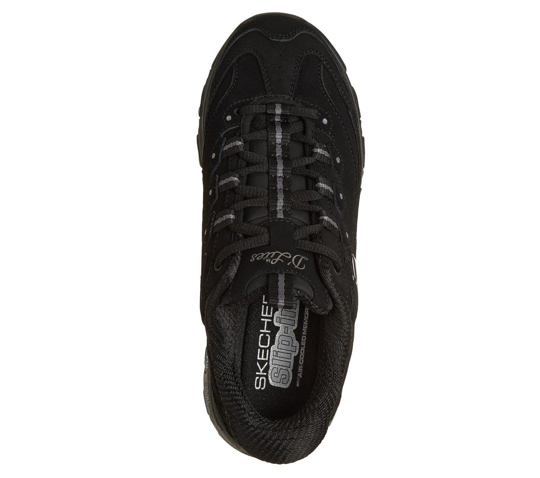 Women's Wide Fit Skechers 150543W Slip-ins D'Lites Classic Remix Trainers in Black - Image 6