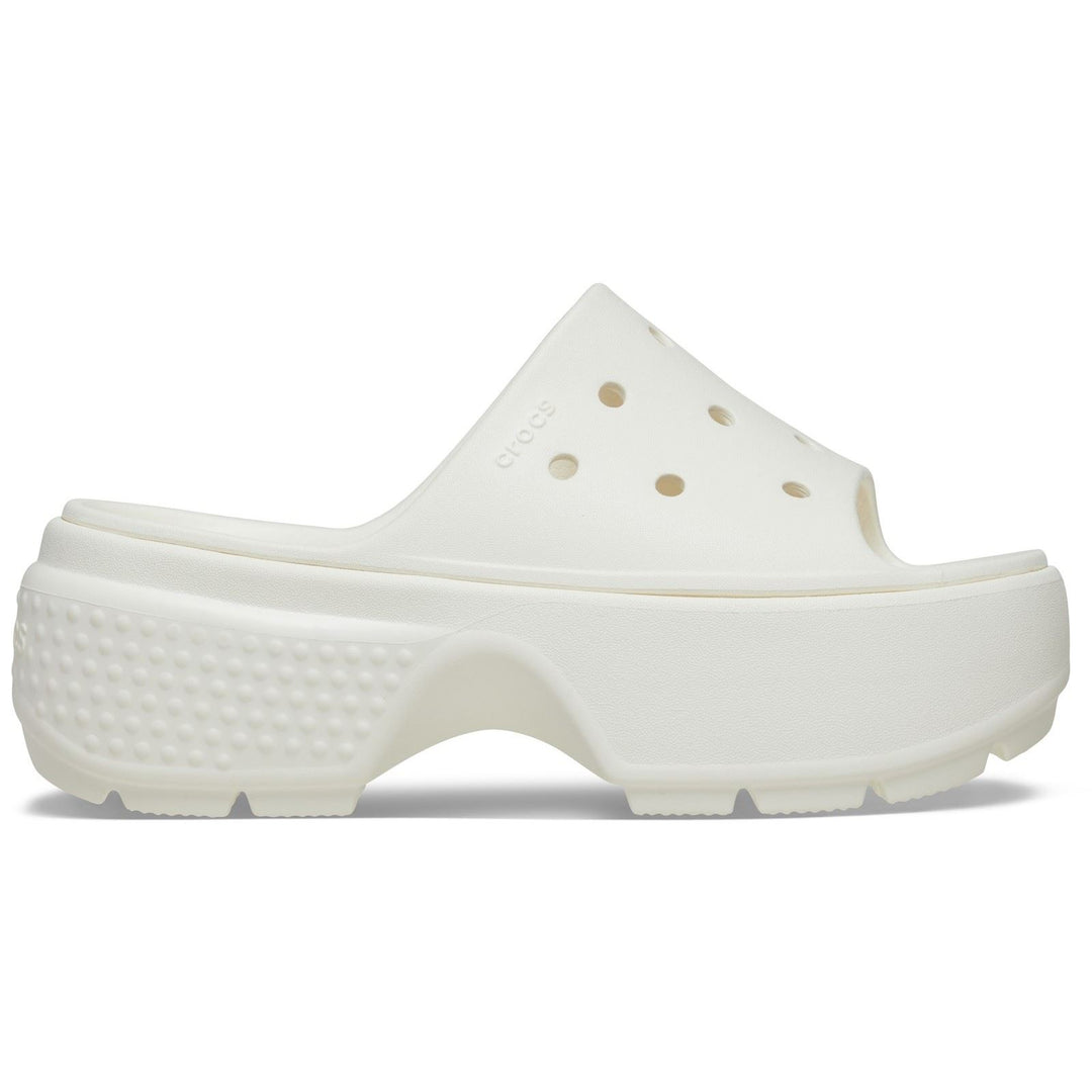 Women's Crocs 209346 Stomp Slippers in Chalk - Image 2