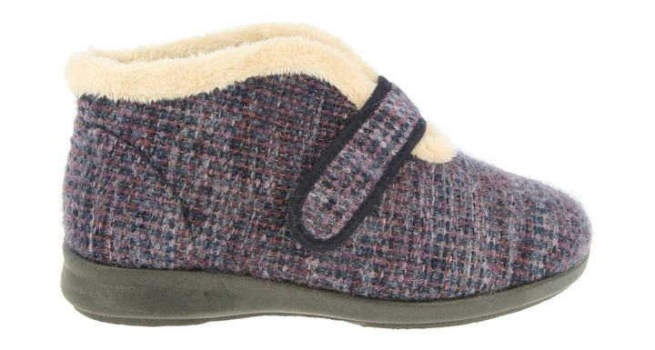 Womens Wide Fit DB Duck Boots in Navy / Purple - Image 1
