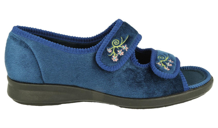 Womens Wide Fit DB Ace 2 Slippers in Black - Image 1