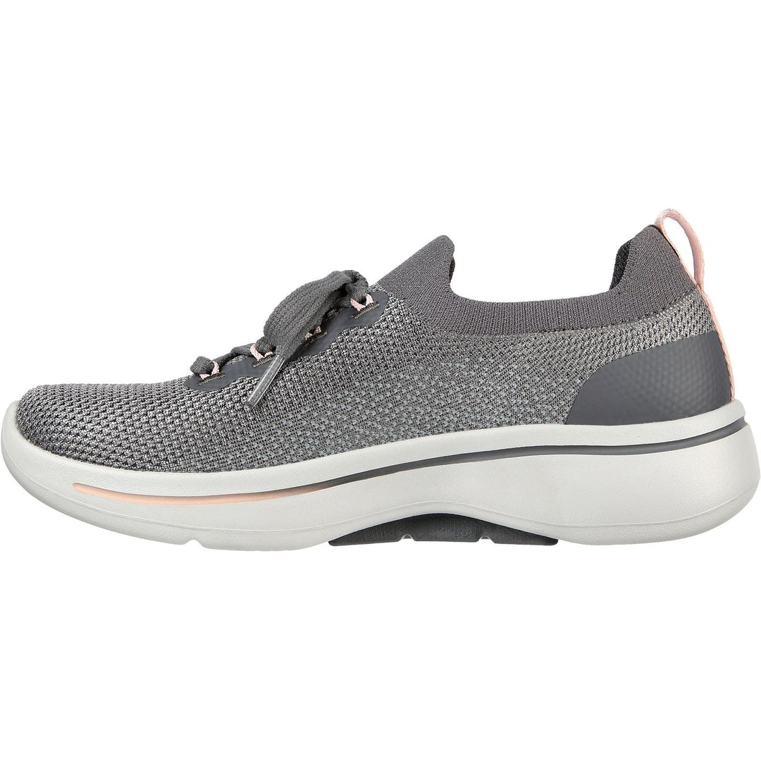 Women's Wide Fit Skechers 124863 Go Walk Arch Fit Clancy Trainers - Grey/Pink in Grey/Pink - Image 4