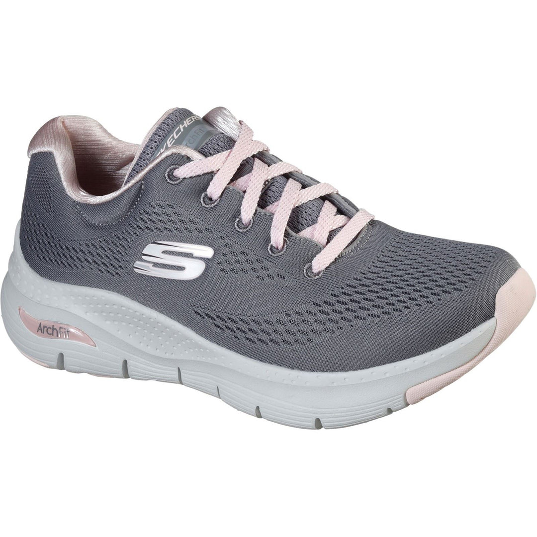 Women's Wide Fit Skechers 149057 Unny Outlook Sports Trainers - Grey/Pink in Grey/Pink - Image 3