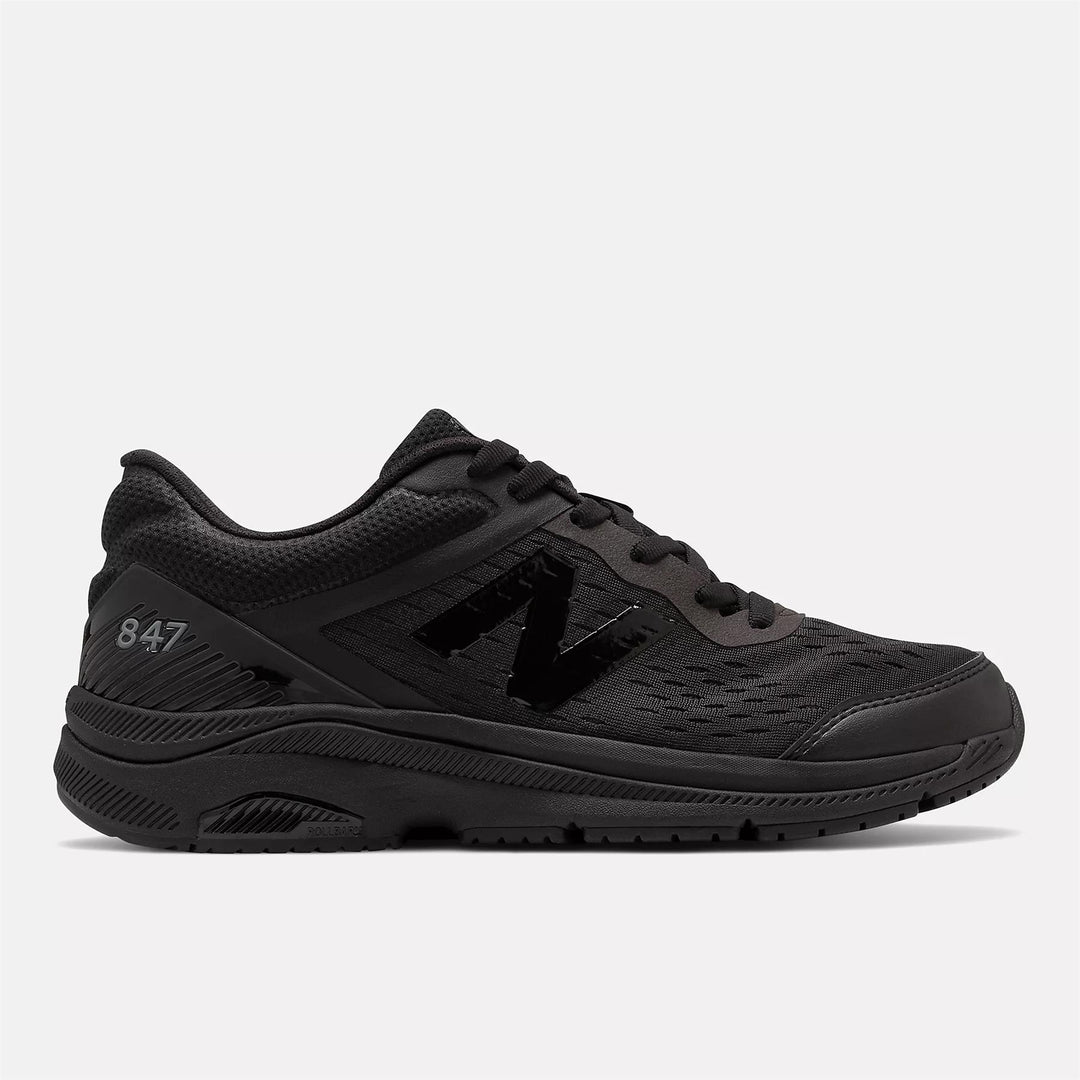 Men's Wide Fit New Balance MW847CB4 Rollbar Stability Walking Trainers in Black - Image 2