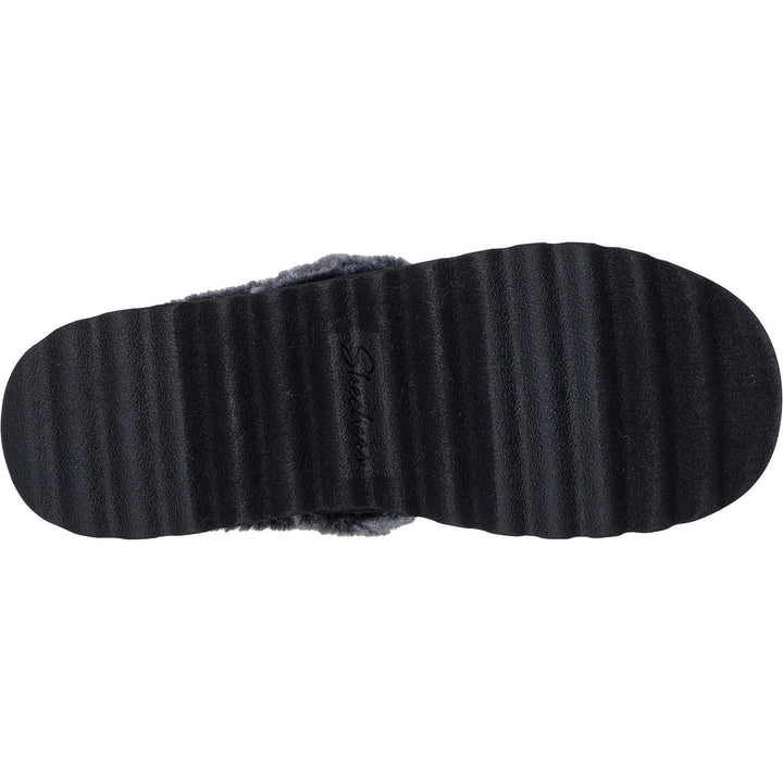 Women's Wide Fit Skechers 169027 Cozy Up Slippers in Black - Image 1