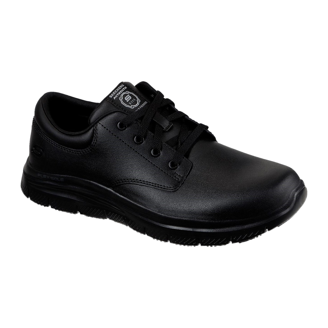 Men's Wide Fit Skechers 77513EC Flex Advantage Fourche Sr Occupational Trainers in Black - Image 3
