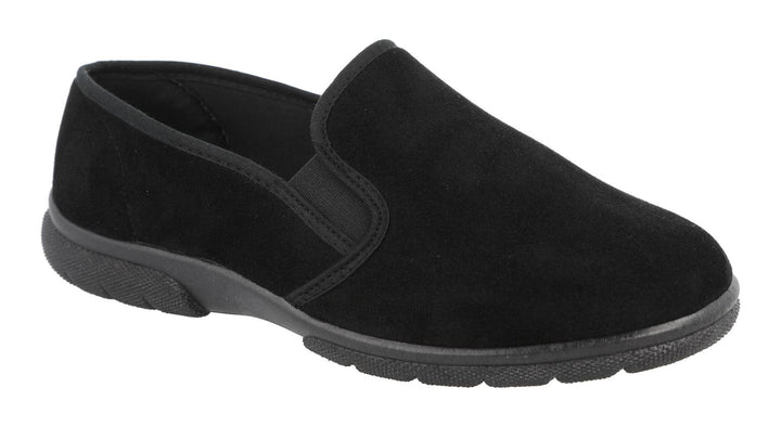 Men's Wide Fit DB Enzo Shoes in Black stretch - Image 1