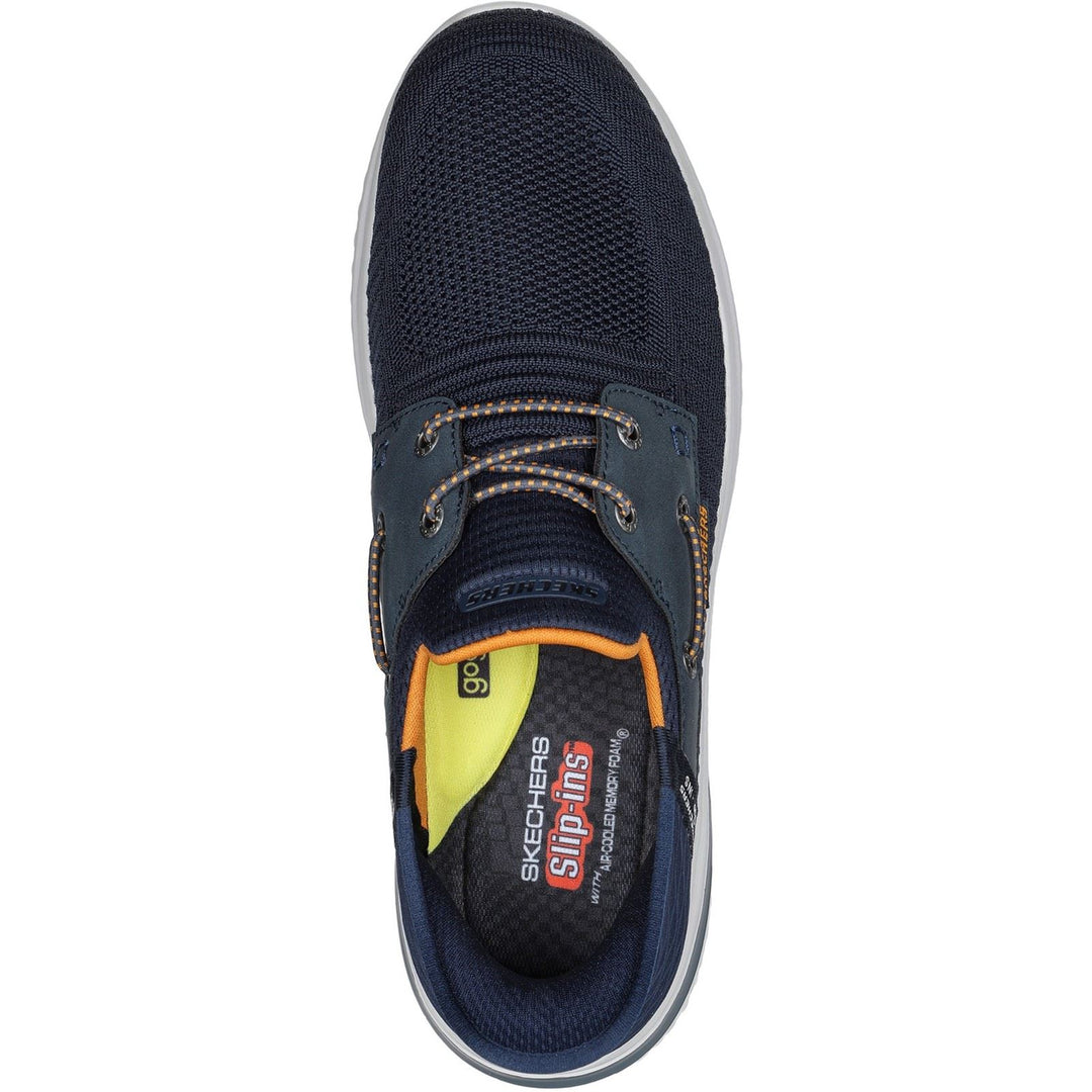 Men's Wide Fit Skechers 210606 Slip-ins Delson 3.0 Roth Trainers in Navy - Image 5