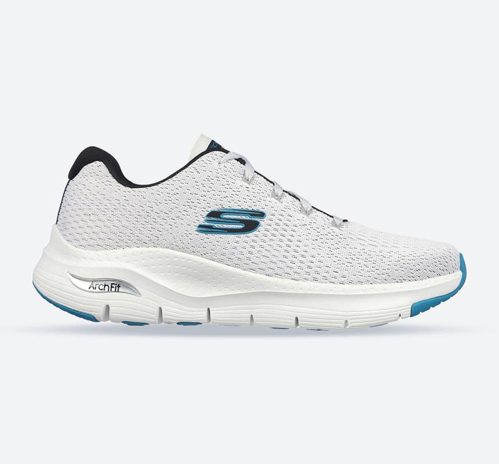Men's Wide Fit Skechers 232601 Arch Fit Takar Trainers in White/Blue - Image 1