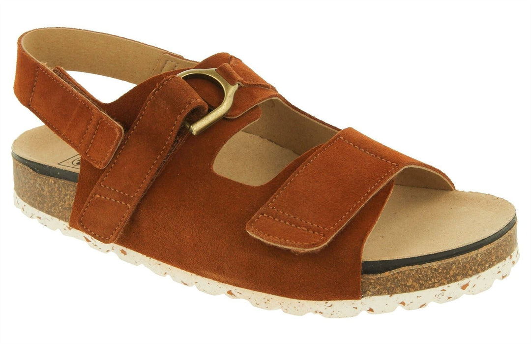 Womens Wide Fit DB Stacey Sandals in Dark Navy Suede - Image 8