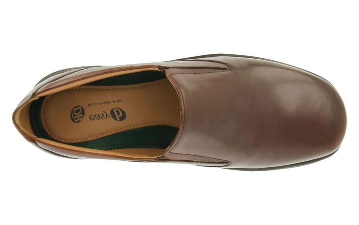 Mens Wide Fit DB Dalton Slip On Luxury Shoes in Black Leather - Image 1