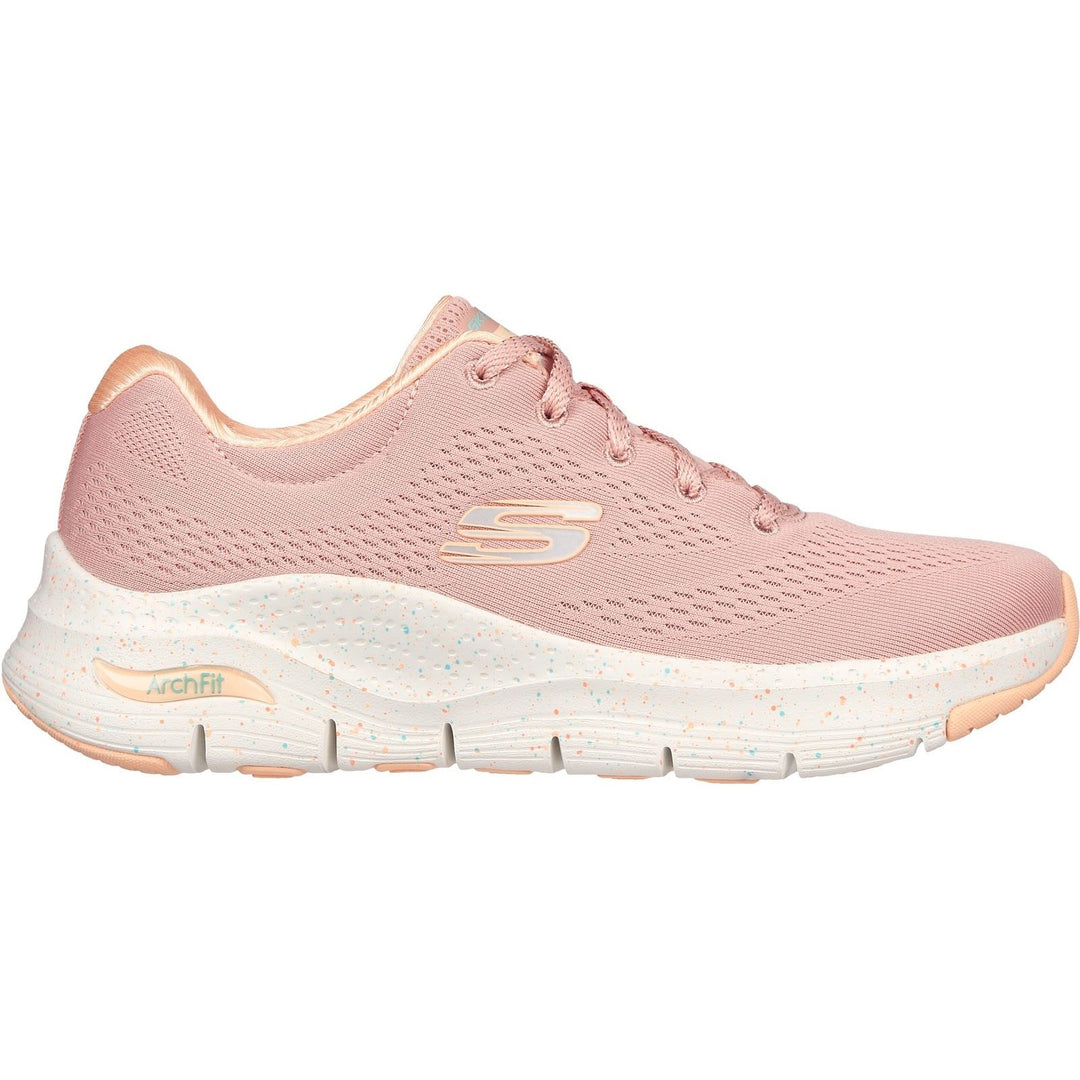 Women's Wide Fit Skechers 149566 Arch Fit Freckle Me Trainers in Pink/Multi - Image 2