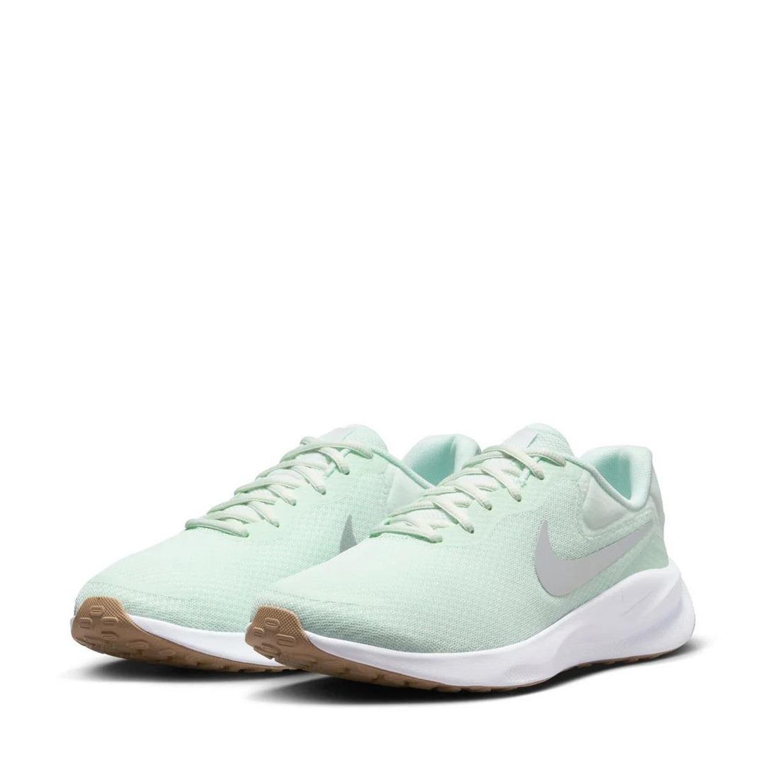Women's Wide Fit Nike FZ6829-303 Revolution 7 Trainers in Green Metalic Silver - Image 4